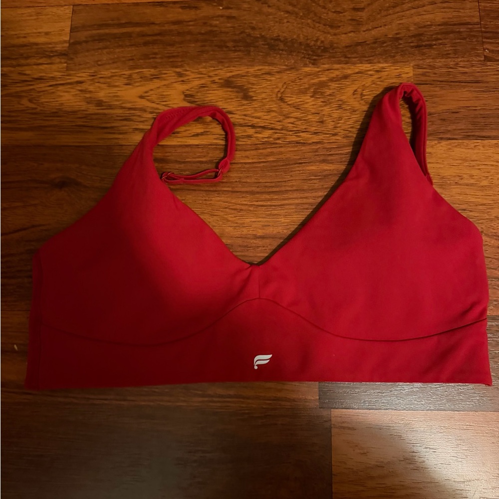 Fabletics Red V-Neck Seamless Bralette